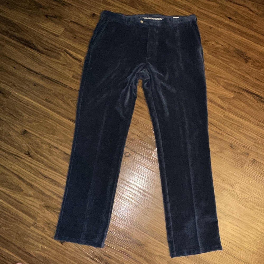 Peter Millar Dress Pants Mens 38x34  Blue Corduroy Nanoluxe Stretch Straight Leg